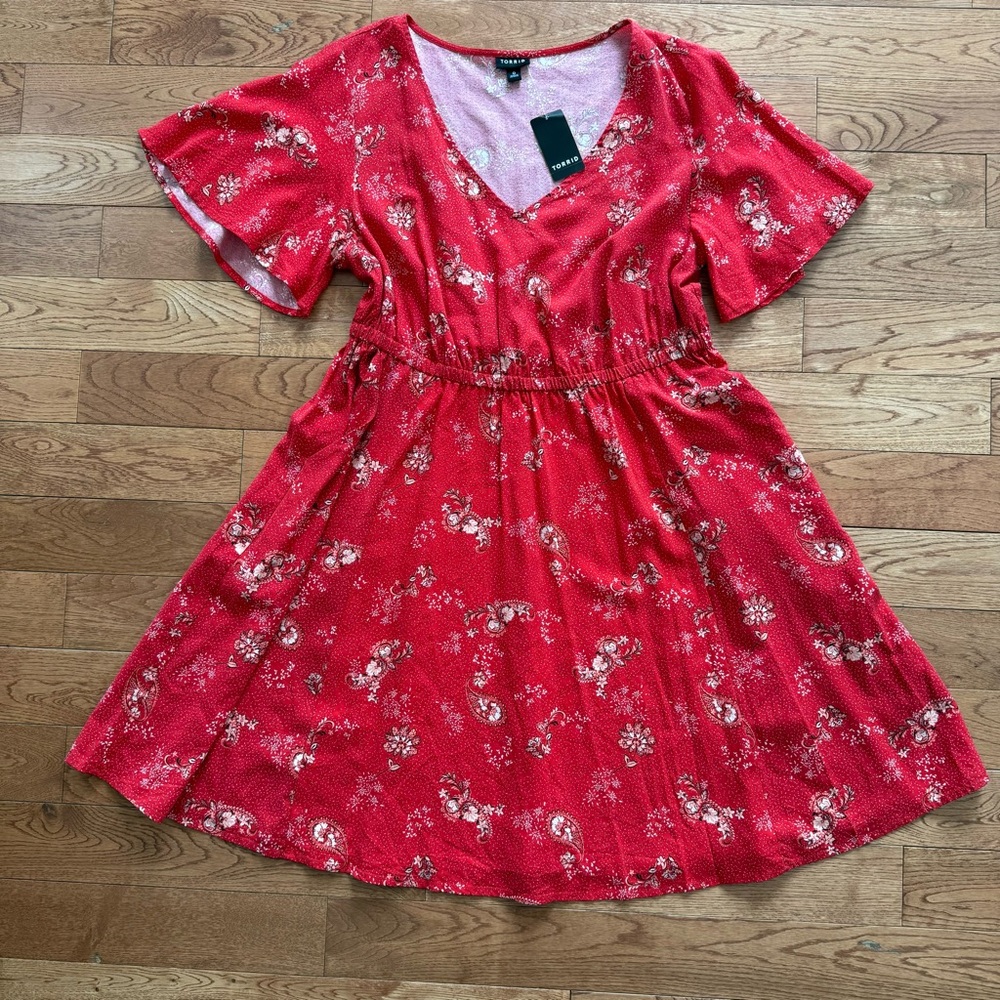 Torrid NWT size 0 (US L/ US12) mini challis dress